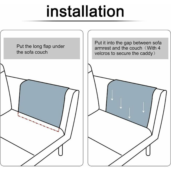 Sofa Organizer, 4 lommer med flaskeholder Armlæn hængende opbevaringspose, til flaske, magasiner, fjernbetjening, telefon, tablets og bøger - Lys G