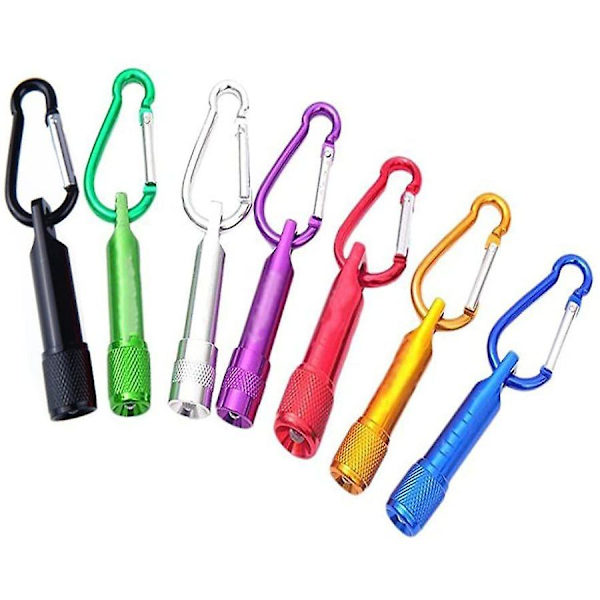 Schlsselanhnger Taschenlampe(7 Stck),portable Bunte Mini Led Taschenlampe Fackel Licht Karabiner Tasche Schlsselanhnger Outdoor Fr Wandern K