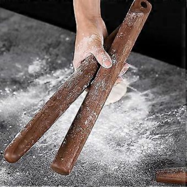 Svart Valnøtt Tre Kjevle Perforert Massivt Tre Bakebolle Dumplingpinner Kjøkkenverktøy For Baking [xc]