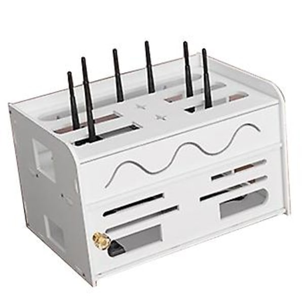 WIFI Router Förvaringslåda Punch Free Dubbla Lager Liten Storlek Kabel Förvaringshylla för Hemmet