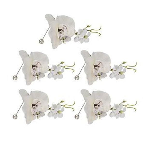 Kunstig bryllupsblomst for menn, 5 stk. Brudgom Boutonniere Bryllup Boutonniere Brudgom Boutonniere Pålitelig og holdbar