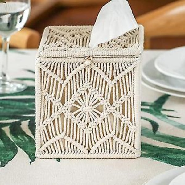 Servietboks Cover Boho R Firkantet Serviet H Med Perle Le Macrame Servietter Orga
