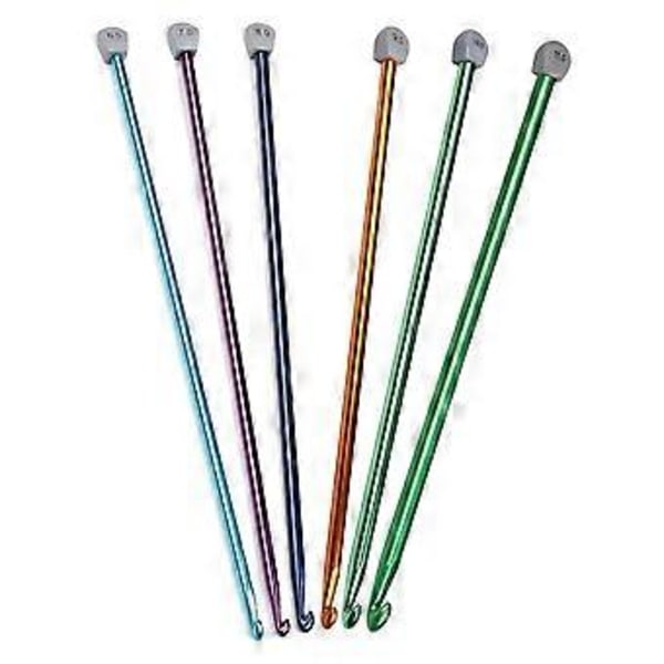 5 Storlekar Extra Långa Tunisiska Virknålar 6.5mm - 11.0 mm, Aluminium Afghan 35 cm Långa Virknålar