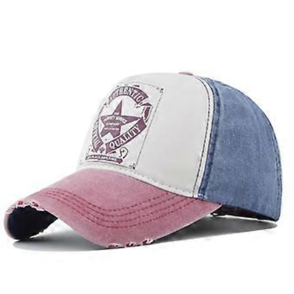 Tvättad baseballkeps tryckt hatt femstjärnig baseball hit färg baseballkeps ankare baseballkeps skärmkeps