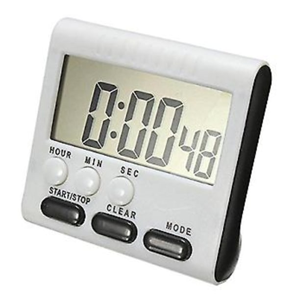 Digitalt Æggeur / Køkkenur med Høj Alarm, Op- og Nedtællingsfunktion, Magnetisk Stand, Sort