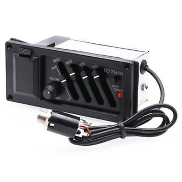 4-bands EQ Equalizer Piezo Pickup för EQ-7545r Förförstärkare Akustisk Gitarr Preamp Förstärkare Stämapparat