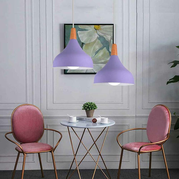 Modern enkel taklampa hängande lampa lila inomhuskrona