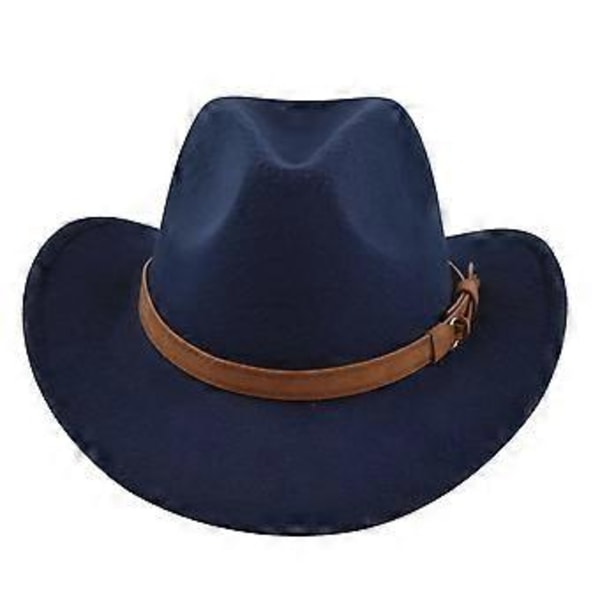 Klassisk cowboyhat retro jazzhat national stil uld top hat messing filthat retro imitation fårehat cowboyhat