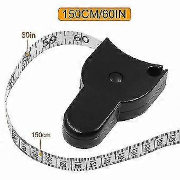 150cm Måttband Fettmätare Mät Fitness Infällbar