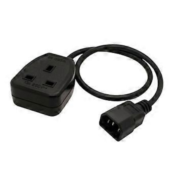 Högkvalitativ IEC C14 Hane till Brittisk Hona Uttag IEC till Strömkabel Adapter