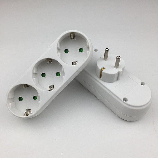 3-vejs stikkontakt adapter, 3-vejs multistik væg- eller bordstik 16A/250V