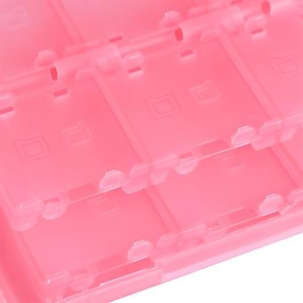 28 i 1 PP Plast Spelkortsfodral Hållare Kassett Förvaringslåda för Nintendo 3DS DSL DSI LL Rosa