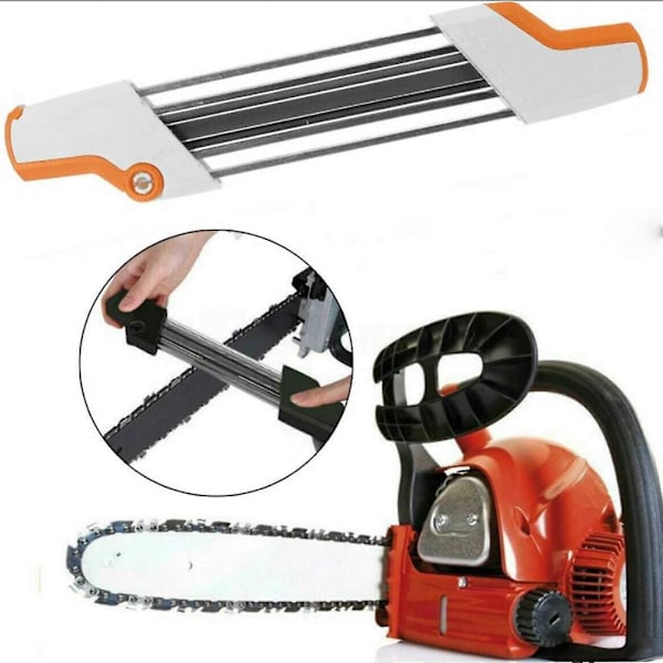 Kedjeslipare 2 i 1 Metall 3/8\" D 4.0mm Ersättning för Stihl Kedja Vit