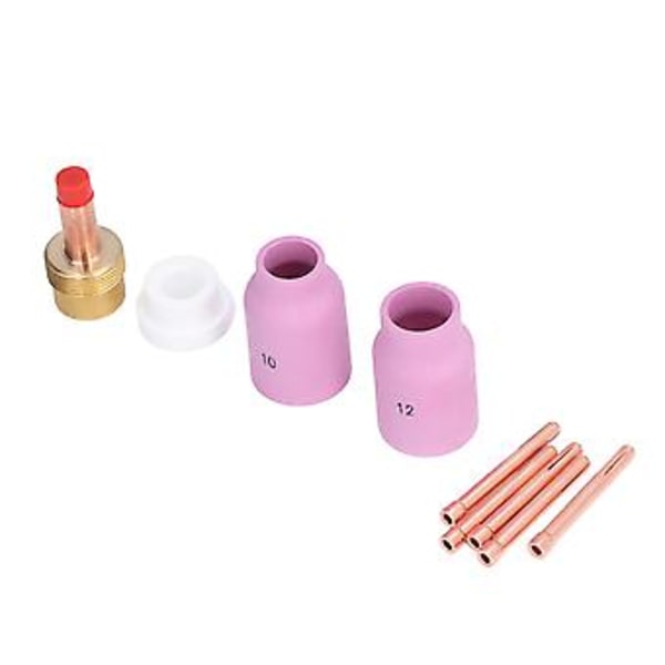 9 st /Set TIG Gaslins Hylsor Kropp Mässing Munstycke Keramisk Kopp för TIG 17 18 26 Svetsbrännare