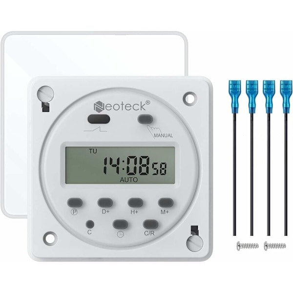 12V 16A stikkontakt 16 program digital programmer programmerbar klokke timer elektrisk stikkontakt med LCD digitalt display anti-tyveri med vanntett etui/Con