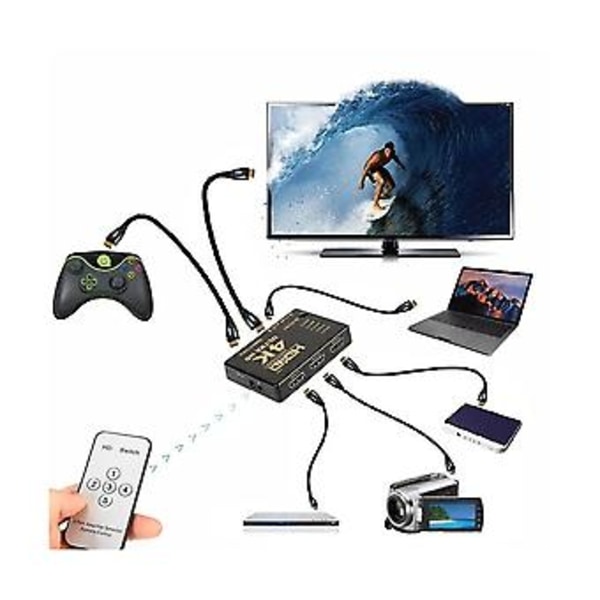 4k 1080p -kompatibel Ser Väljare 5 In 1 Ut Video Splitter Med Fjärrkontroll För /3 Tv B