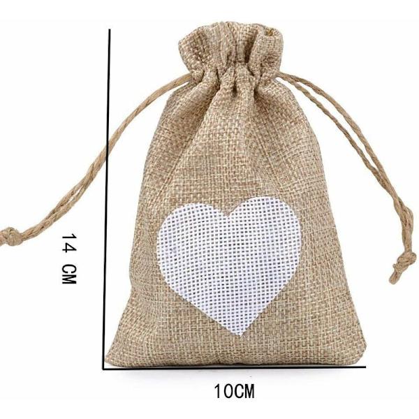 25 st juteväskor, väskor med dragsko, gjorda av jute, Hessian presentpåsar, presentpåse, grov väska, för förpackning, bröllop, jul, Hallowe
