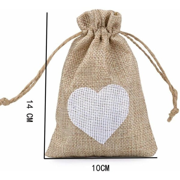 25 stk. jutesække, poser med snørelukning, lavet af jute, hessian gaveposer, gavepose, grov pose, til emballage, bryllup, jul, halloween