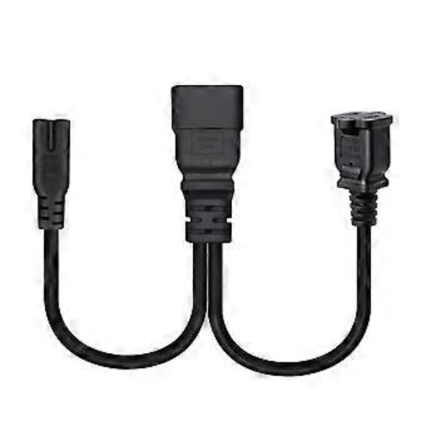 IEC320-C20 Hane till IEC320-C7 +1-15R Hona Strömförsörjningsomvandlarkabel Svart