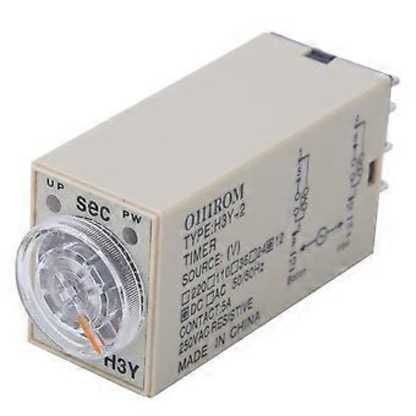Tidsrelé 8 Pins H3Y-2 Justerbar Transparent Skive Hvitevarer Elektrisk Utstyr 0-3s 220VAC