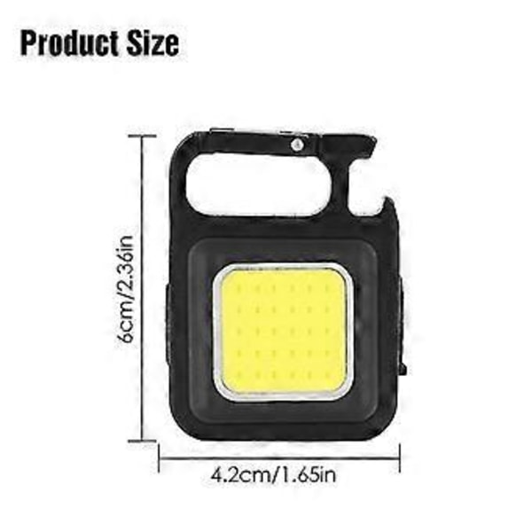 Mini Cob Nøgleringslygter 400 Lumen 3 Lystilstande Bærbar Lomme Lygte Multifunktionel Lommelygte Med Foldbart Beslag