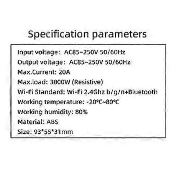 WiFi Temperaturkontakt med 2M Sensor Smart WiFi 20A Termostat Temperaturkontakt Understøtter Stemmestyring