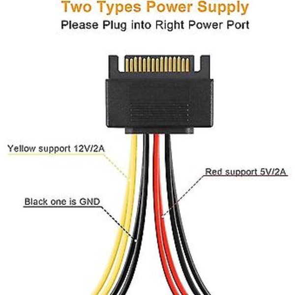 Sata Strømkabel, 2-pak 8-tommer Sata 15 Pin Han Til 2xsata 15 Pin Nedadvinklet Hun Strømsplitter