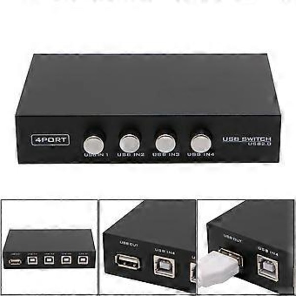 USB Switch Selector KVM Switch Adapter 4 in 1 Out PC USB Delningsenheter för PC Skanner Skrivare
