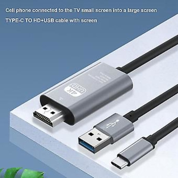 Typ C Till -kompatibel Kabeladapter 60hz Kabeladapter Usb Adapterkabel Laptop Projektor Hd Konverteringskabel Röd