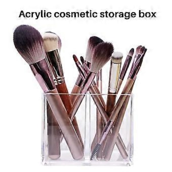 Klar Akryl Makeup Børsteholder Pen Blyant Kopholder Kosmetik Opbevaringsboks Skrivebords Organizer Rum til Hjemmekontor og Skole
