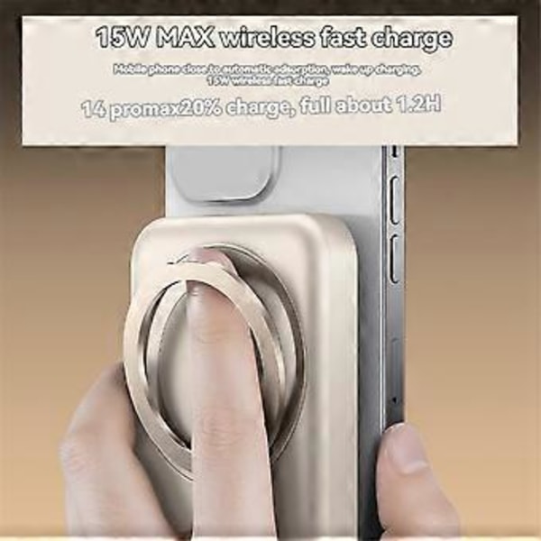 Magnetisk Powerbank 10000mAh 15W Bærbar til Trådløs Oplader med Holder til for Watch Series