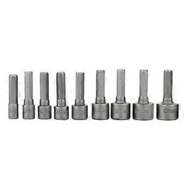 9 stk. 5-13 mm Power Topnøgle Bor 1/4\" Hex Skaft Metrisk Topnøgle Skrue