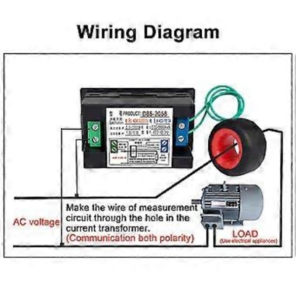 Digital LCD AC Panelmätare Spänning Ampere Energi Frekvens Effektmätare