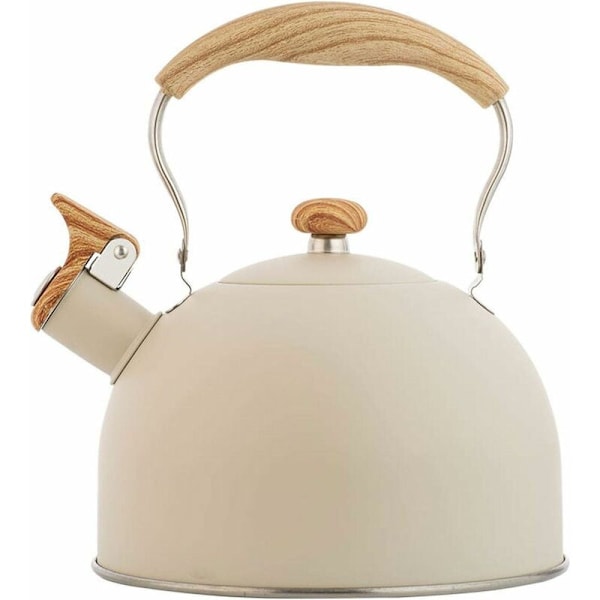 Whistling Kettle, 2.5L Whistling Kettle Induction Gas Kettle Stainless Steel Kettle Whistling Teapot Kettle for Induction Gas Cookers, Easy to Clean