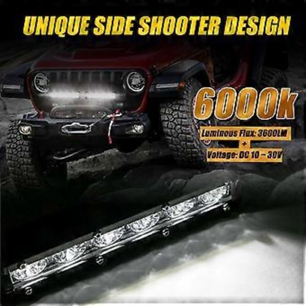 7 Tommer 1800LM 18W Vandtæt Spot Flood Combo Lys Ultra-Slank Enkelt Række Off Road LED Lysbjælke til Lastbiler ATV Både Biler