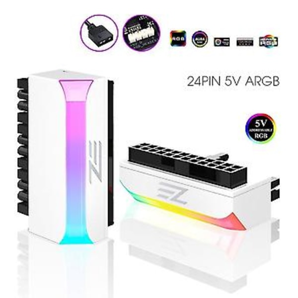Atx 24-stifts till Adapter 5v Argb Moderkort Strömförsörjningskabel Modulär Diy Monteringsaccessoar