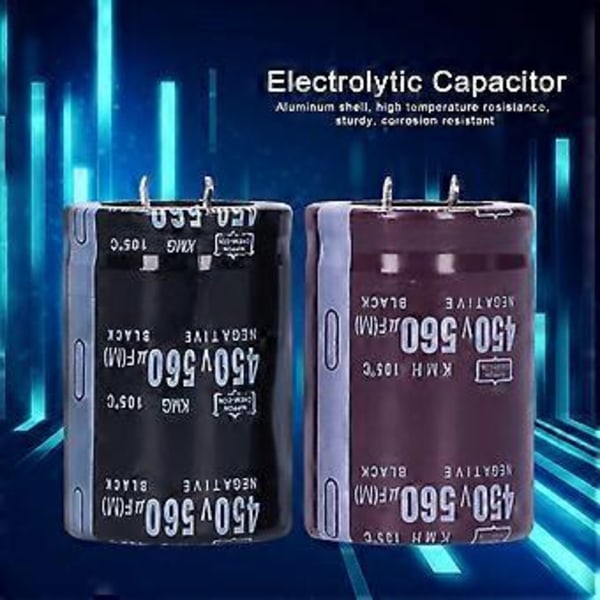 2kpl Alumiinielektrolyyttikondensaattori 450V 560F 105 Äänilaitteille LED-energiansäästölamppuihin