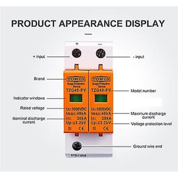 Tomzn Spd 1000v 20ka-40ka Overspændingsbeskytter