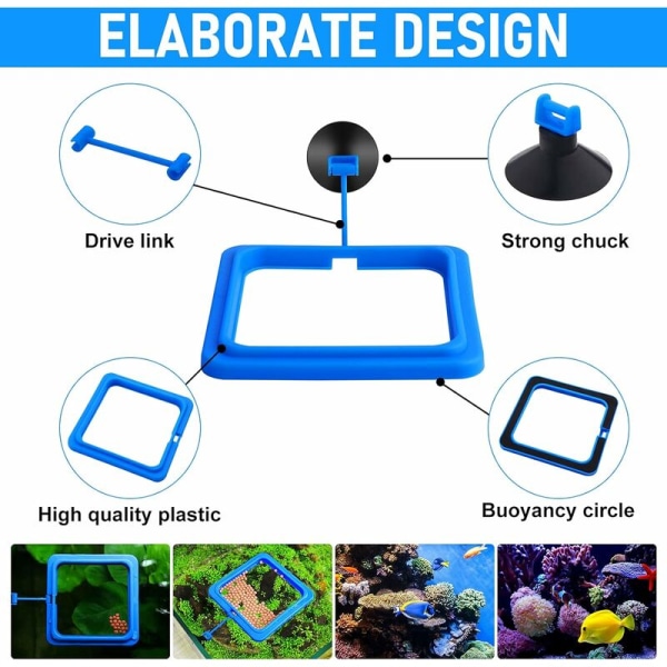 2 kappaletta kalan ruokintarenkaat, akvaariokaloille ja kilpikonnille tarkoitetut tankin lisävarusteet ruokintaympyrä (sininen) HIASDFLS