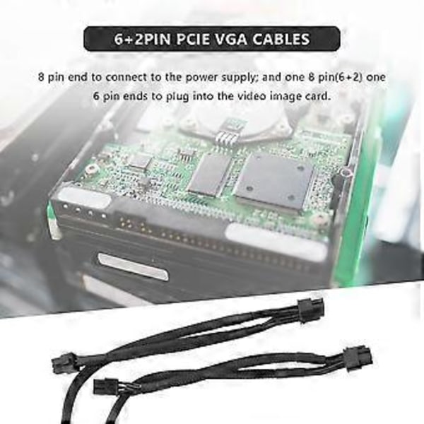 2-pack 8-PIN till Dubbel 8-Pin 6-PIN PCIE VGA Strömförsörjningskabel för Supernova G2 G3 G5 P2 T2 GS G+ 650 750 850 1000