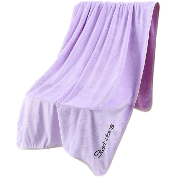 Body Towel, Ultra Absorbent & Fast Drying Microfiber Towel light purple