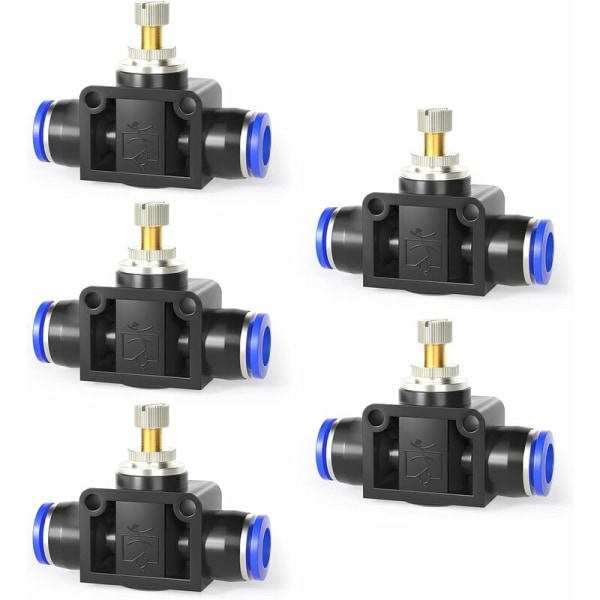 5pcs 6mm OD air flow control valve with push to connect fitting, straight speed controller (SA6)