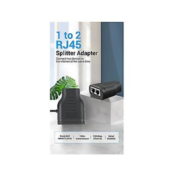 Cat7 Rj45 Splitter 1 Til 2 Splitter Tee-kontakt Egnet For Datamaskin Tv S