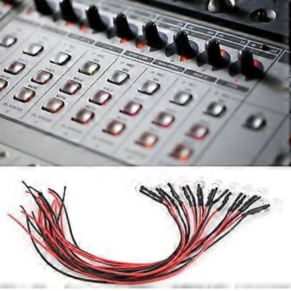 50 STK 12V 8mm Kromatiske LED Lampeperler med 20CM 26AWG Ledning til Industrielt Brug (Hvid & Jade Grøn)