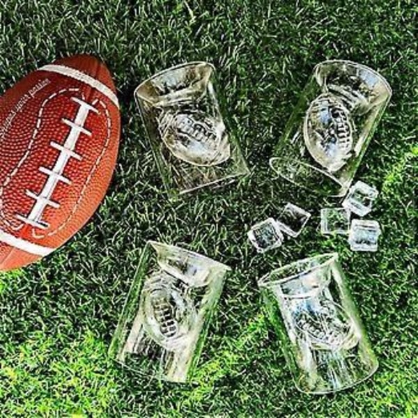 8 stk. fodbold reversible shotglas med 3D relief fodboldform indeni