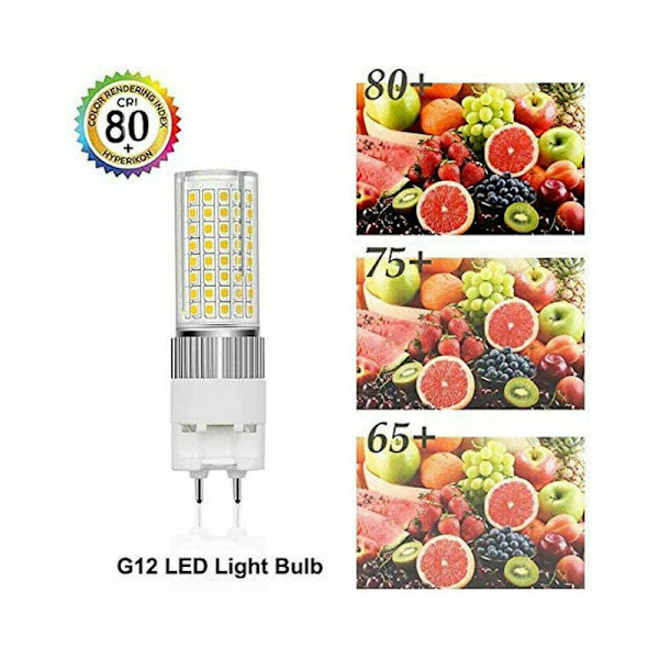 G12 LED 20W 100-277V ingen stroboskop lommelygte (varm hvid 3000K) til indkøbscentre, tøjbutikker, smykkebutikker