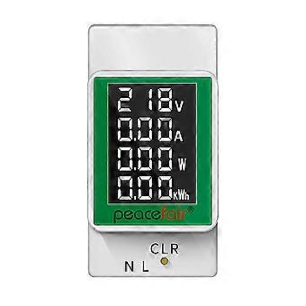 Ac Din Skinne Meter Digital Strøm Energi Voltmeter Amperemeter Watt Kwh 50v-300v 100a