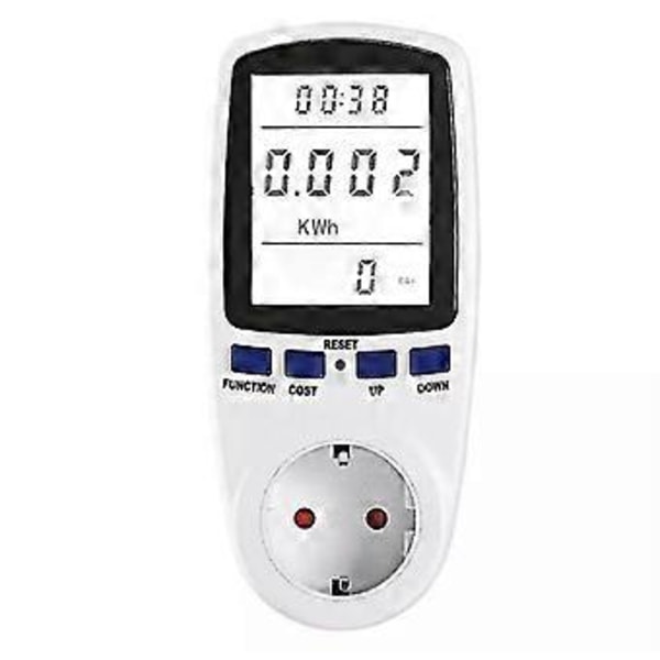 Effektmätare, Strömmätare Plugg Elförbrukningsmätare Med Digital LCD-skärm Energiförbrukningsanalysator För Beräkning Av Energikostnad Volt Watt