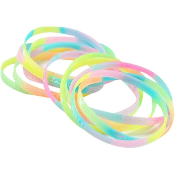 Amasawa 50 st ljusa silikonarmband för barn, mörka, lysande, för barnfester, presenter, souvenirer