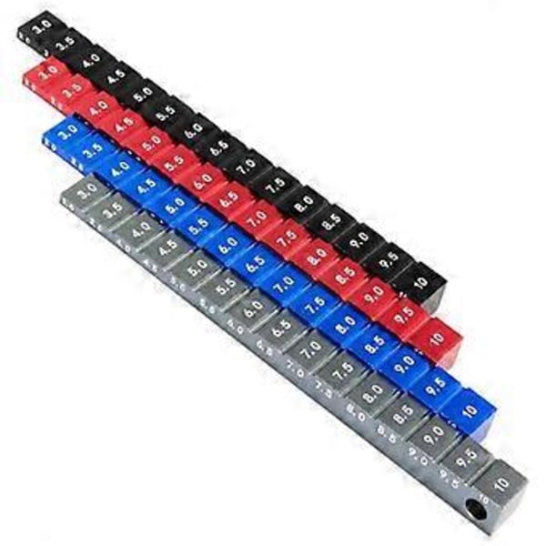 Justerbar Linjal Justering RC Bil Åkhöjd 3-10mm & Hjul Fälg Camber Verktyg RC Bil Del Röd